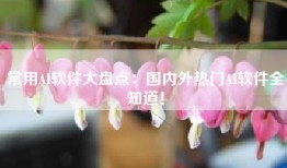 常用AI软件大盘点：国内外热门AI软件全知道！