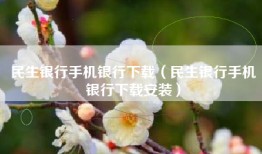 民生银行手机银行下载（民生银行手机银行下载安装）