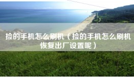 捡的手机怎么刷机（捡的手机怎么刷机恢复出厂设置呢）
