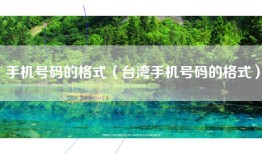 手机号码的格式（台湾手机号码的格式）
