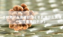 手机用什么清理软件（手机用什么清理软件清理的干净）