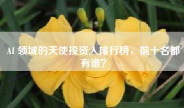 AI 领域的天使投资人排行榜，前十名都有谁？