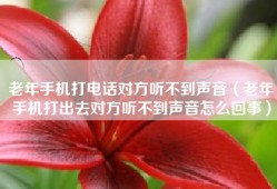 老年手机打电话对方听不到声音（老年手机打出去对方听不到声音怎么回事）