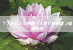 个人百科怎么创建？人物百科创建步骤和策略