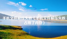 手机文件解压失败(手机文件解压失败占用了内存)