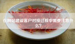 在网站建设客户对接过程中需要注意什么？
