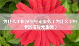 为什么手机没信号无服务（为什么手机卡没信号无服务）