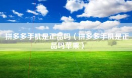 拼多多手机是正品吗（拼多多手机是正品吗苹果）