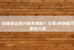 自媒体运营方案有哪些？分享8种策略方案给大家