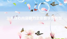 三大核心内容助力企业数字化转型