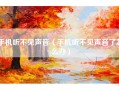 手机听不见声音（手机听不见声音了怎么办）