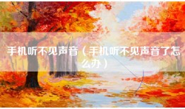 手机听不见声音（手机听不见声音了怎么办）