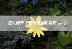 怎么修改（怎么修改和背景oppo）