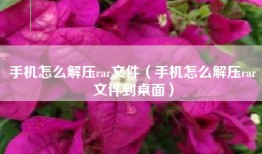 手机怎么解压rar文件（手机怎么解压rar文件到桌面）