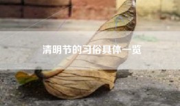 清明节的习俗具体一览