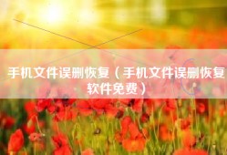 手机文件误删恢复（手机文件误删恢复软件免费）