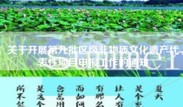关于开展第九批区级非物质文化遗产代表性项目申报工作的通知