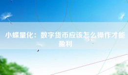 小蝶量化：数字货币应该怎么操作才能盈利