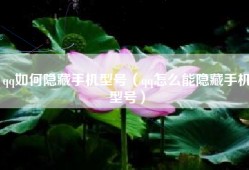 qq如何隐藏手机型号（qq怎么能隐藏手机型号）
