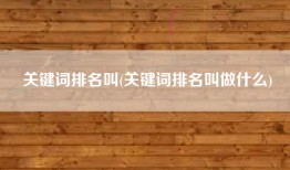 关键词排名叫(关键词排名叫做什么)