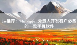 Jac推荐：WhatsApp，外贸人开发客户必备的一款手机软件
