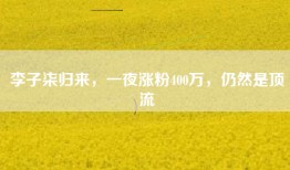 李子柒归来，一夜涨粉400万，仍然是顶流
