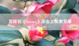 怎样在《Science》杂志上发表文章