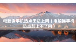 电脑连手机热点无法上网（电脑连手机热点却上不了网）