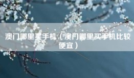 澳门哪里买手机（澳门哪里买手机比较便宜）