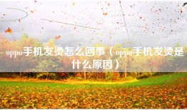 oppo手机发烫怎么回事（oppo手机发烫是什么原因）