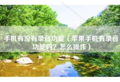 手机有没有录音功能（苹果手机有录音功能吗？怎么操作）