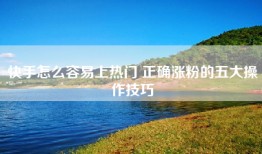 快手怎么容易上热门 正确涨粉的五大操作技巧