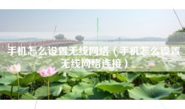 手机怎么设置无线网络（手机怎么设置无线网络连接）