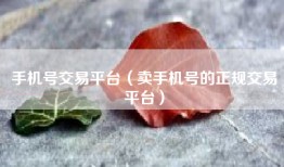 手机号交易平台（卖手机号的正规交易平台）