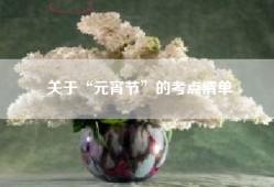 关于“元宵节”的考点清单