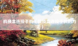机顶盒连接手机（机顶盒连接手机的方法）