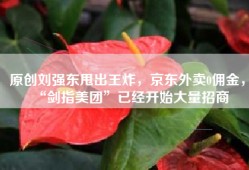 原创刘强东甩出王炸，京东外卖0佣金，“剑指美团”已经开始大量招商