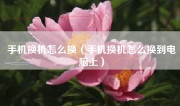 手机换机怎么换（手机换机怎么换到电脑上）