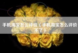 手机淘宝怎么评价（手机淘宝怎么评价不了）
