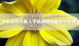手机游戏性能（手机游戏性能优化软件）