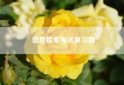 信息检索考试复习题