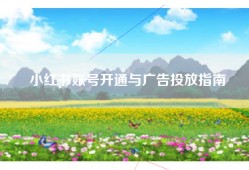 小红书账号开通与广告投放指南