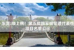 东莞2项上榜！第五批国家级非遗代表性项目名单公示