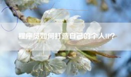 程序员如何打造自己的个人IP？