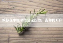 教你在小红书信息流投放广告如何开户