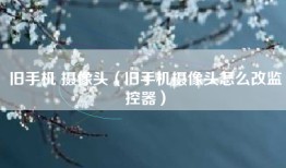 旧手机 摄像头（旧手机摄像头怎么改监控器）