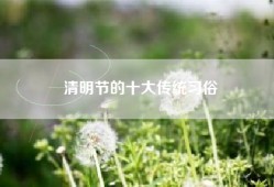 清明节的十大传统习俗