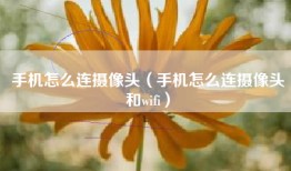 手机怎么连摄像头（手机怎么连摄像头和wifi）