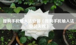 搜狗手机输入法安装（搜狗手机输入法安装失败）