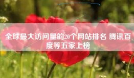 全球最大访问量的20个网站排名 腾讯百度等五家上榜